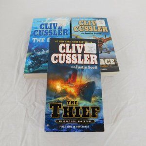 Lot of 3 Clive Cussler Isaac Bell Series PB Novels Chase Race Thief Justin Scott